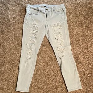 American Eagle Light Blue Distressed Women Jeans